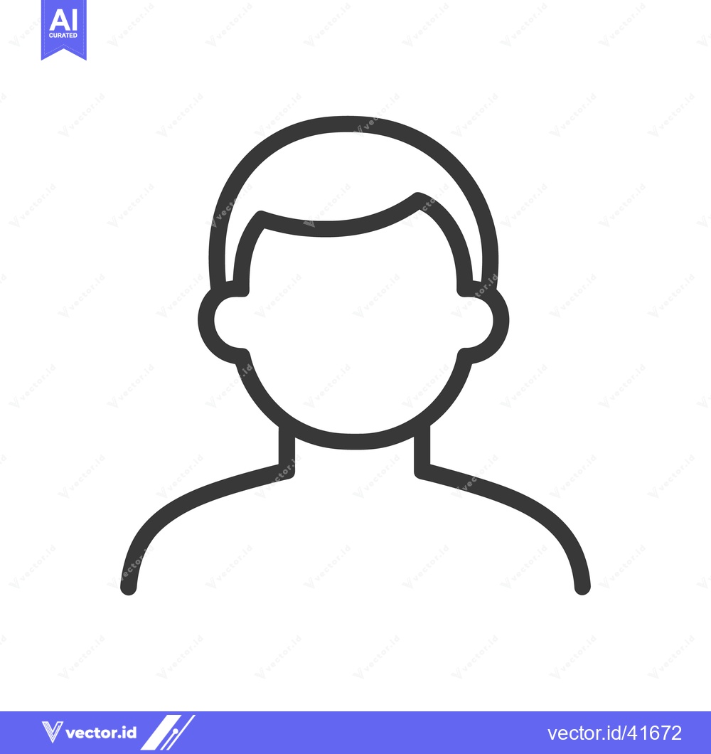 Premium Vector dari Outline illustration representing a human person with simple features