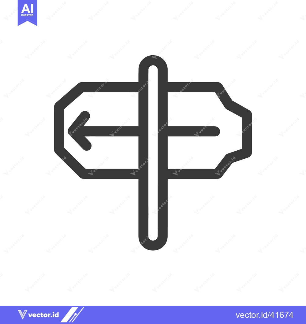 Premium Vector dari Directional Signpost Icon with Arrows, Minimalist Design on White Back