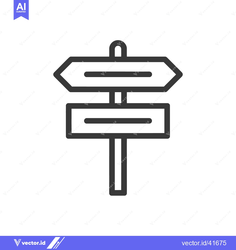 Premium Vector dari Minimalist Signpost Icon: Directional Guidance with Clean Lines and Mo
