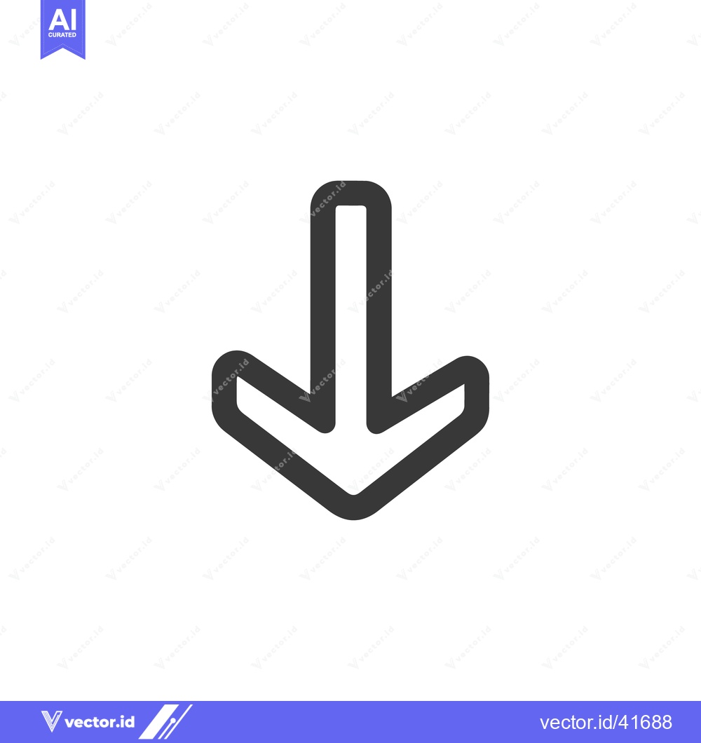 Premium Vector of Bold Down Arrow Icon: Simple, Modern, Directional Symbol on White