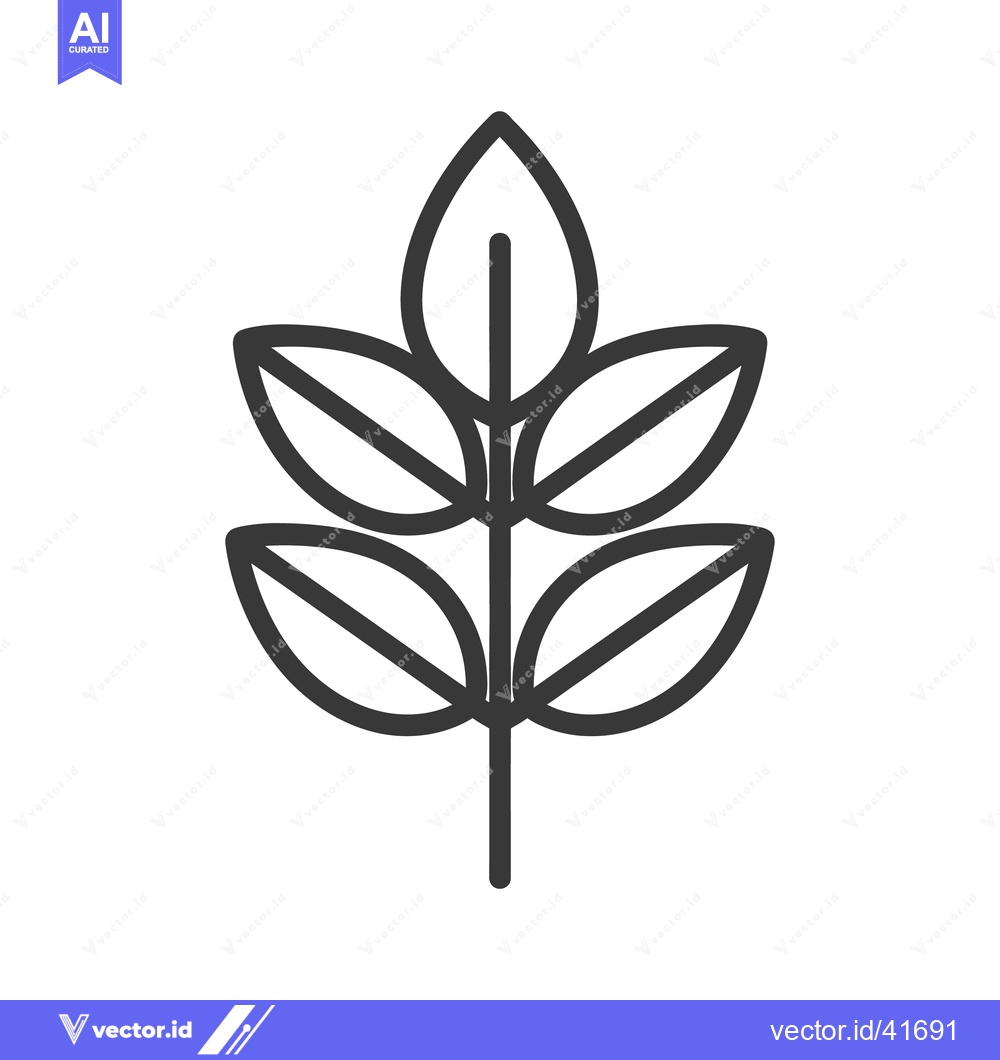 Premium Vector of Detailed simple graphic illustration of a plant leaf branch