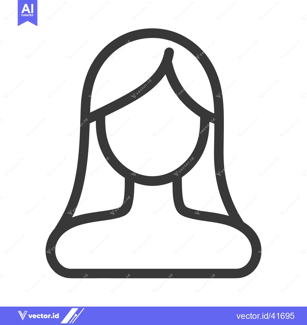 Premium Vector of A simple line drawing of a female persons upper body