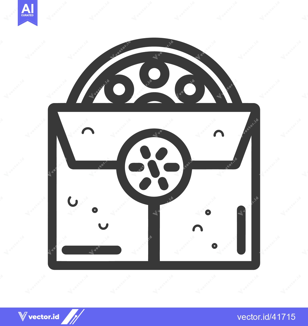 Premium Vector dari A simple line drawing illustrates a stylized container and items