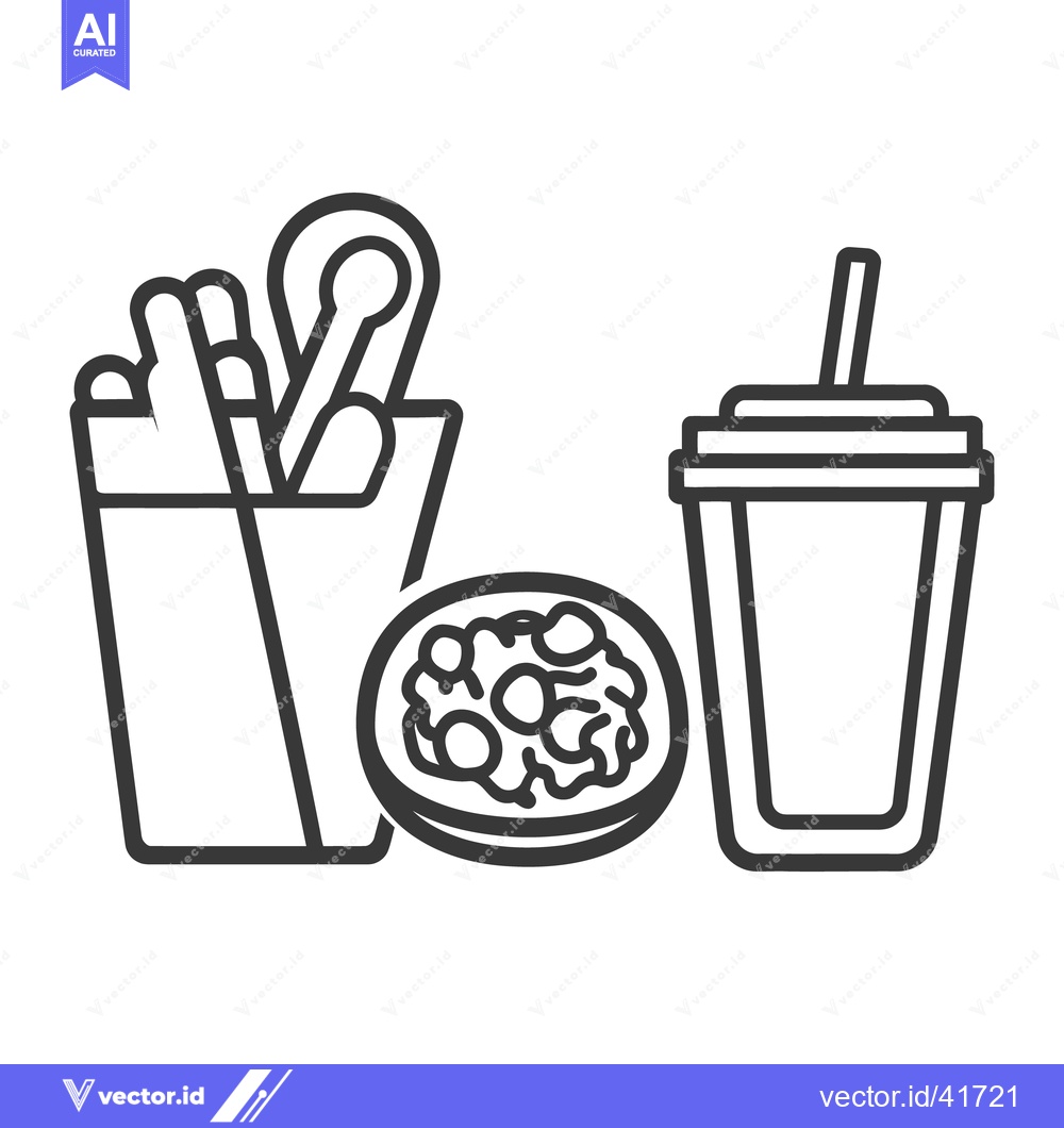 Premium Vector dari Outlined Illustration Showing Food Utensils and Drink Container