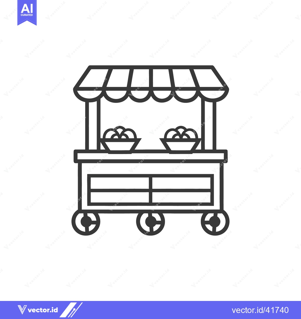 Premium Vector of A street food cart offering two dishes for customers to enjoy