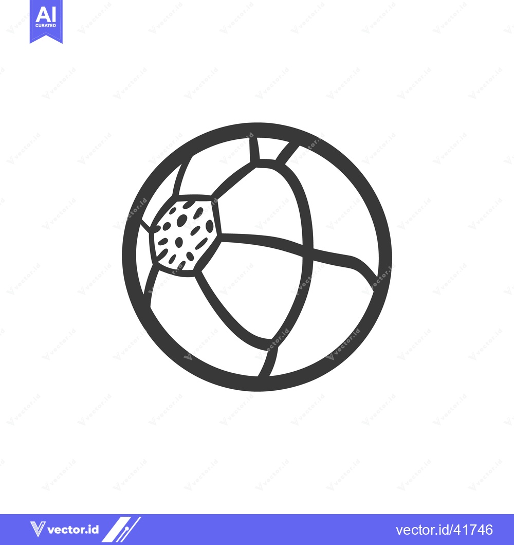 Premium Vector of A simple black and white line drawing of a ball