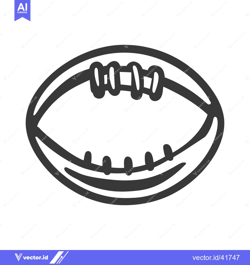Premium Vector of A simple black and white outline of an american football
