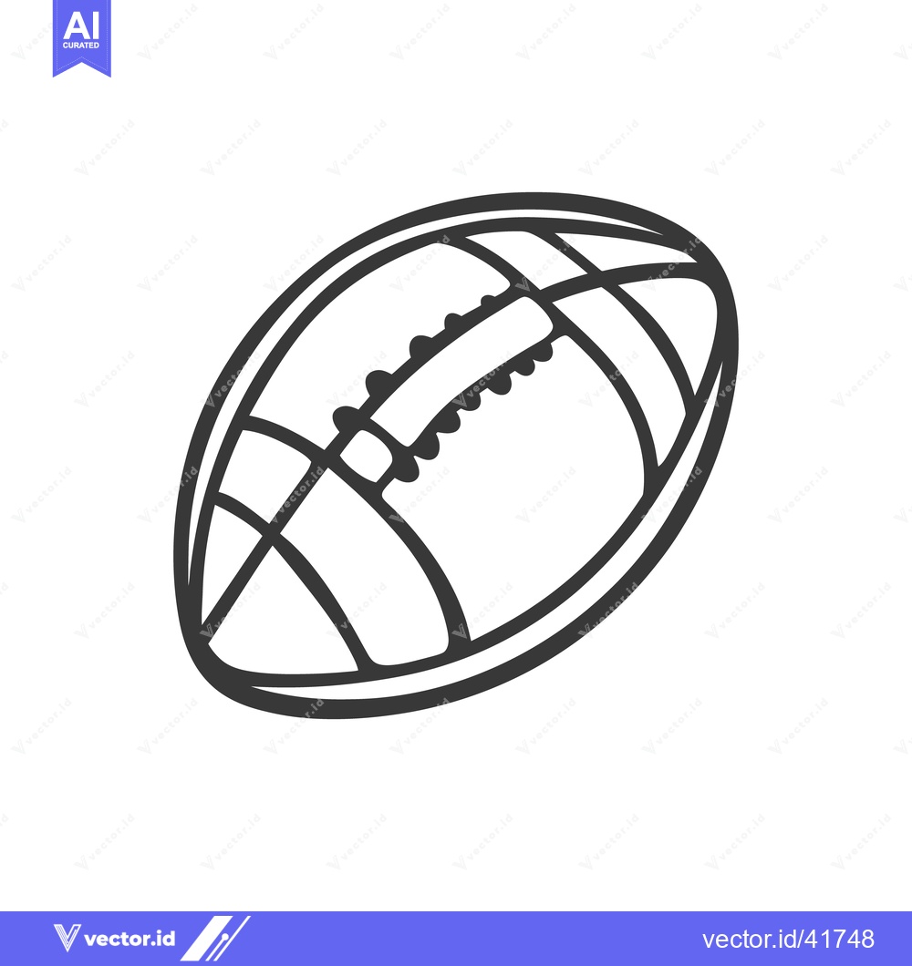 Premium Vector dari A simple grayscale outline illustration of an American football