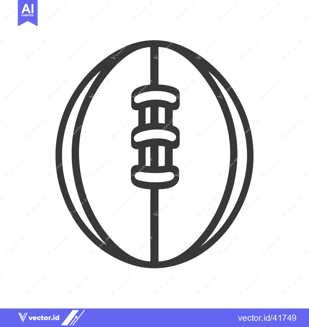 Premium Vector dari An outlined drawing of a football featuring central white lines