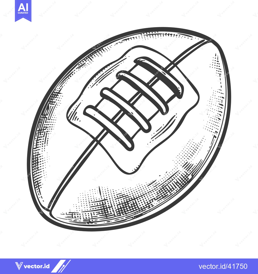 Premium Vector dari A black and white vector image of an American football