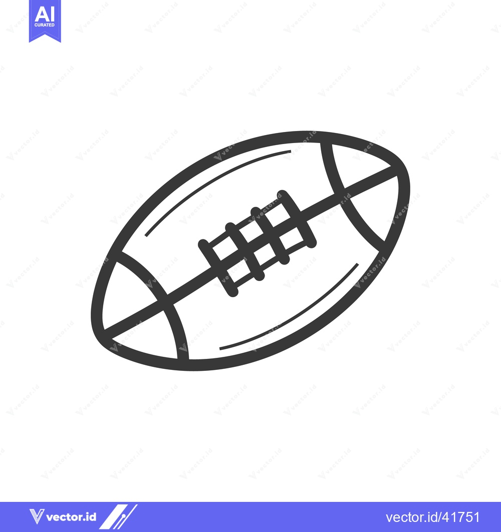 Premium Vector of A black and white illustration depicting an american football