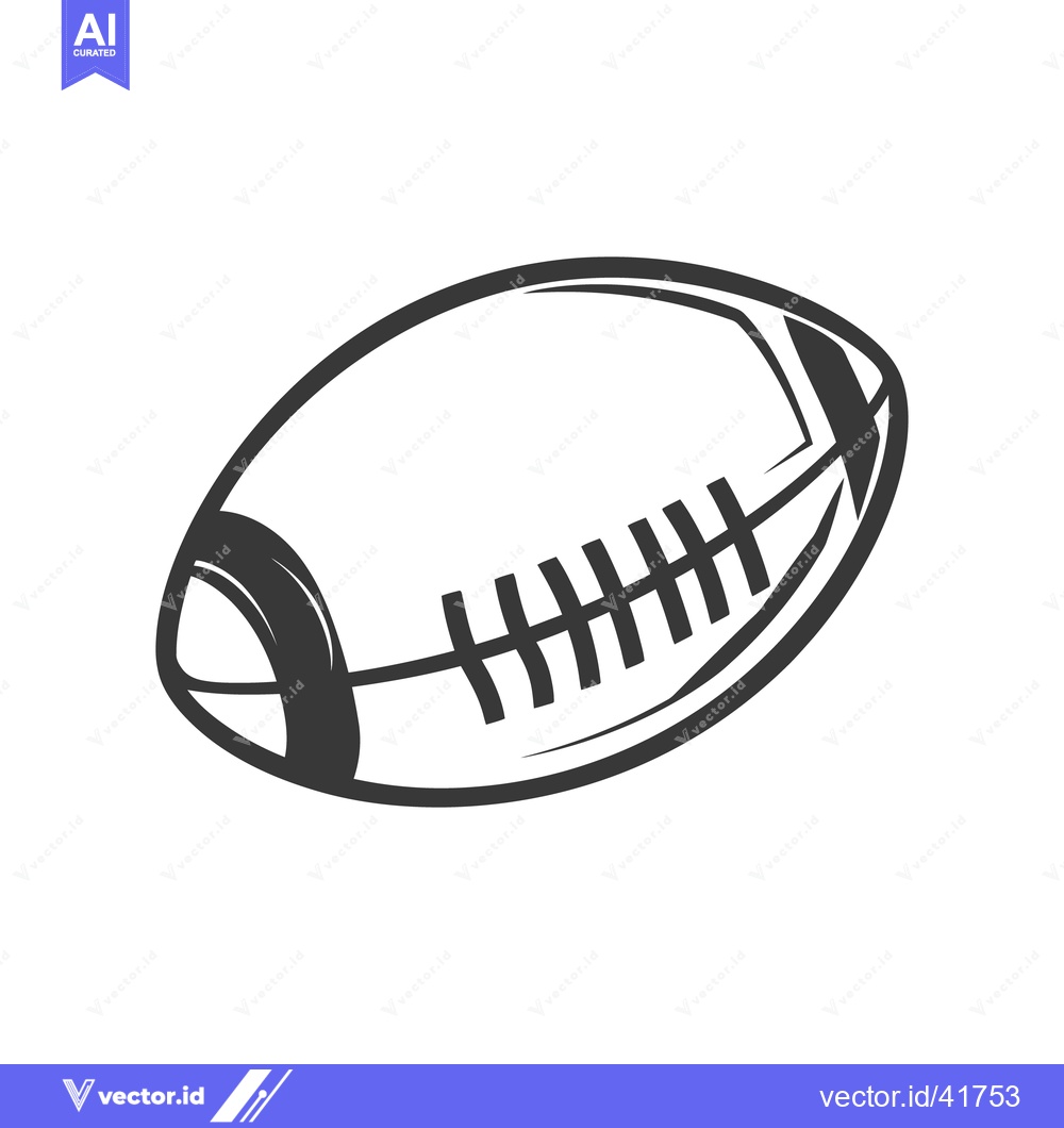 Premium Vector of A black and white drawing depicting a football on its side