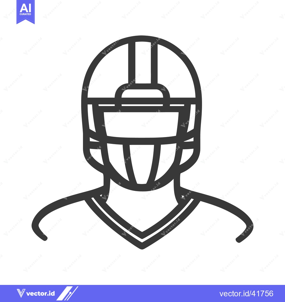 Premium Vector dari A Line Art Illustration Depicting a Football Player in Uniform