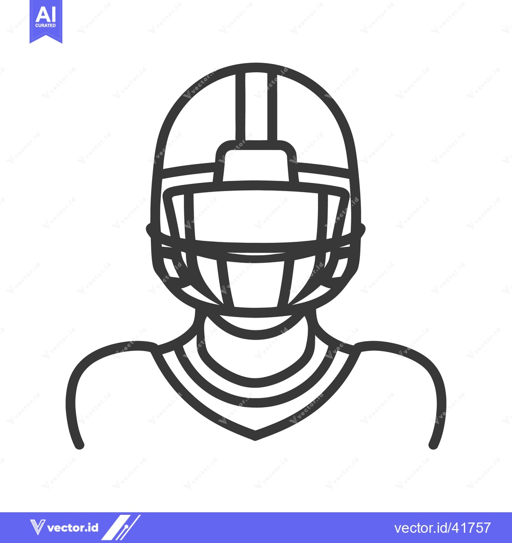 Premium Vector dari American football player wearing a helmet and uniform is visible