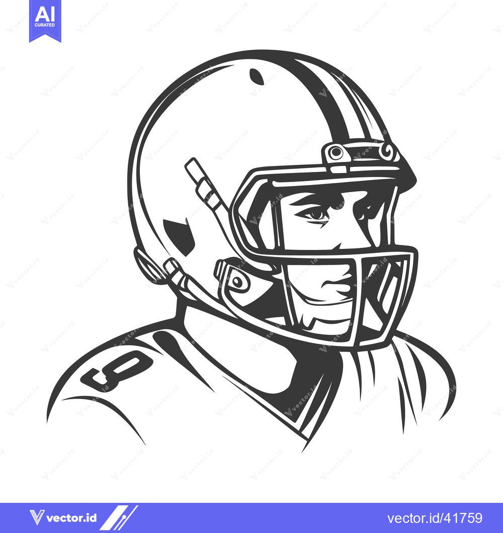 Premium Vector dari A determined looking football player wearing protective helmet and gea