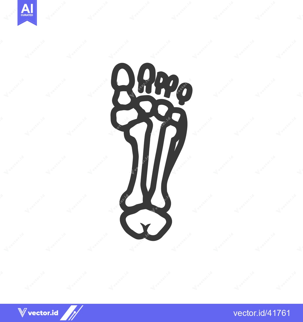 Premium Vector of Anatomical Foot Illustration: Simplified Bone Structure in Monochromat