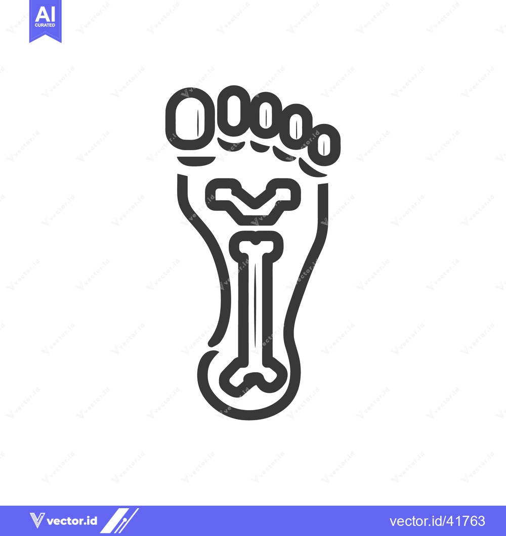 Premium Vector of Foot Anatomy Outline: Detailed Bone Structure Illustration on White Ba