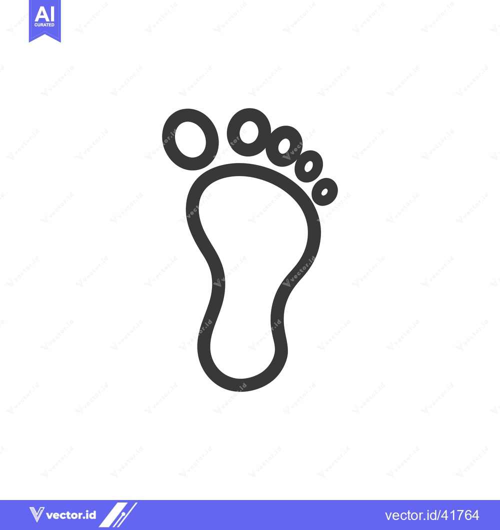 Premium Vector dari Minimalist Footprint Icon: Simple Outline Design on White Background
