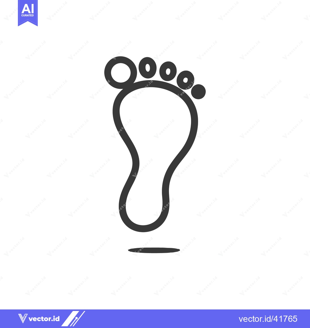 Premium Vector of Minimalist Footprint Icon: Simple Design with Shadow Detail on White B