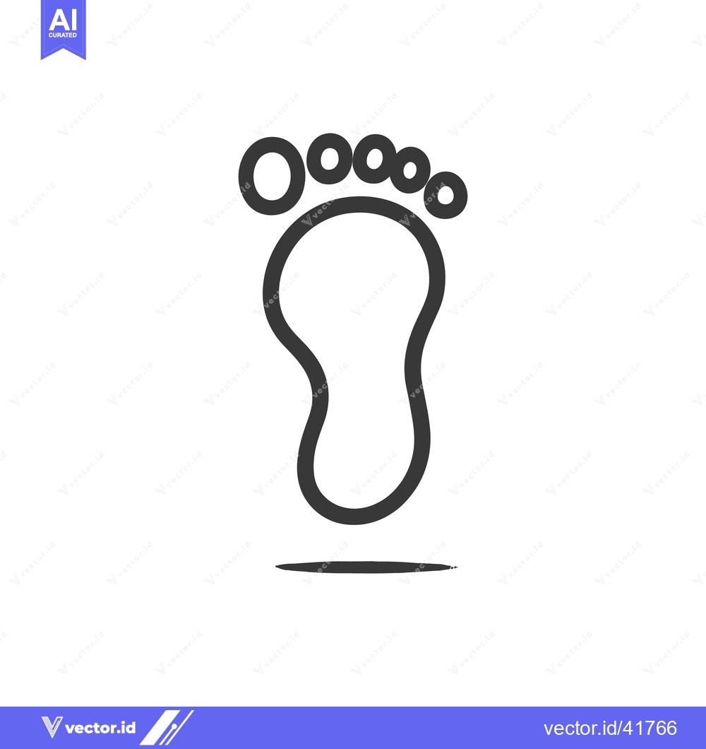Premium Vector of Minimalist Footprint Icon: Simple, Clean, and Modern Design on White B
