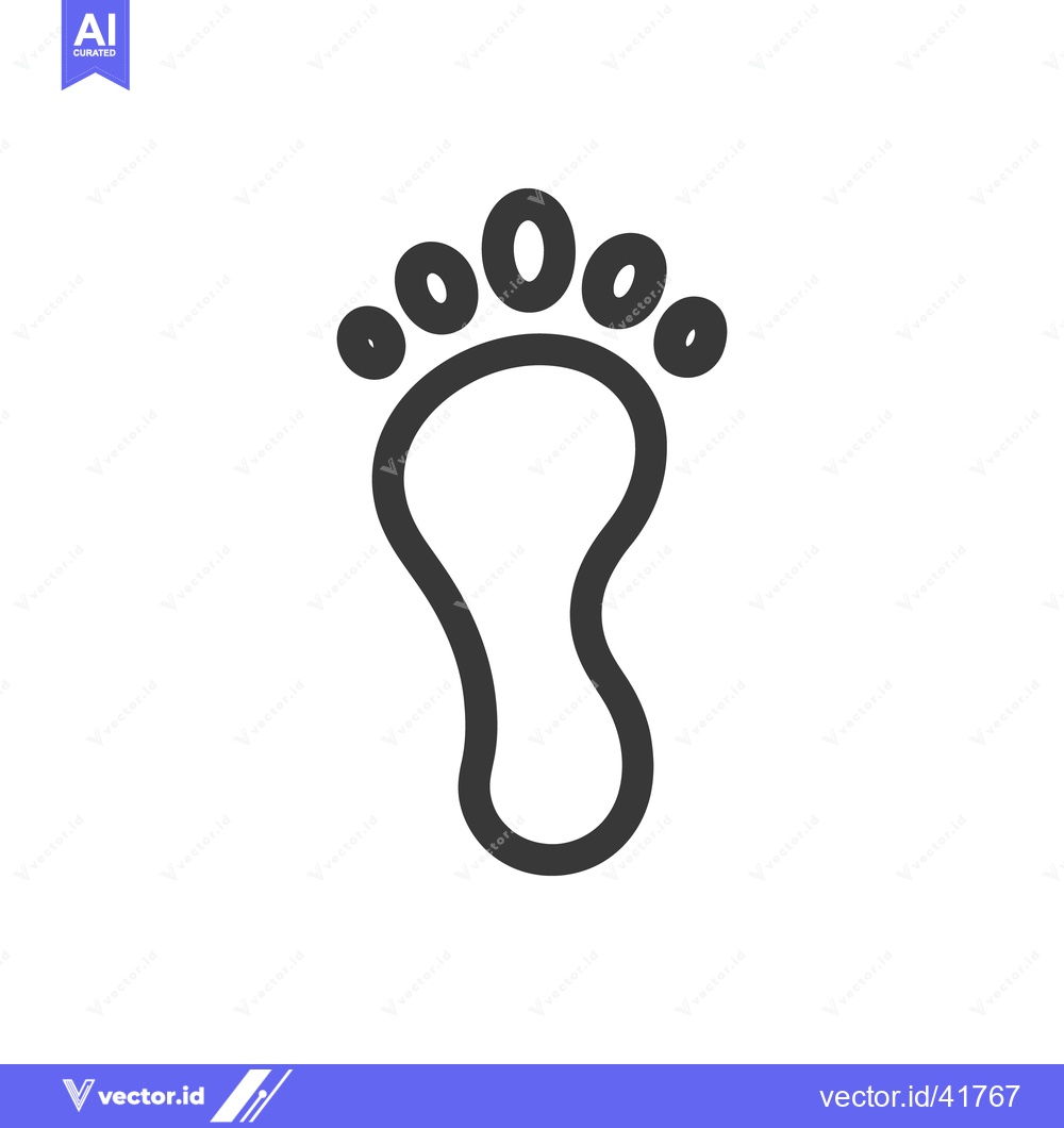 Premium Vector dari Footprint Icon: Simple, Bold Line Art on White Background