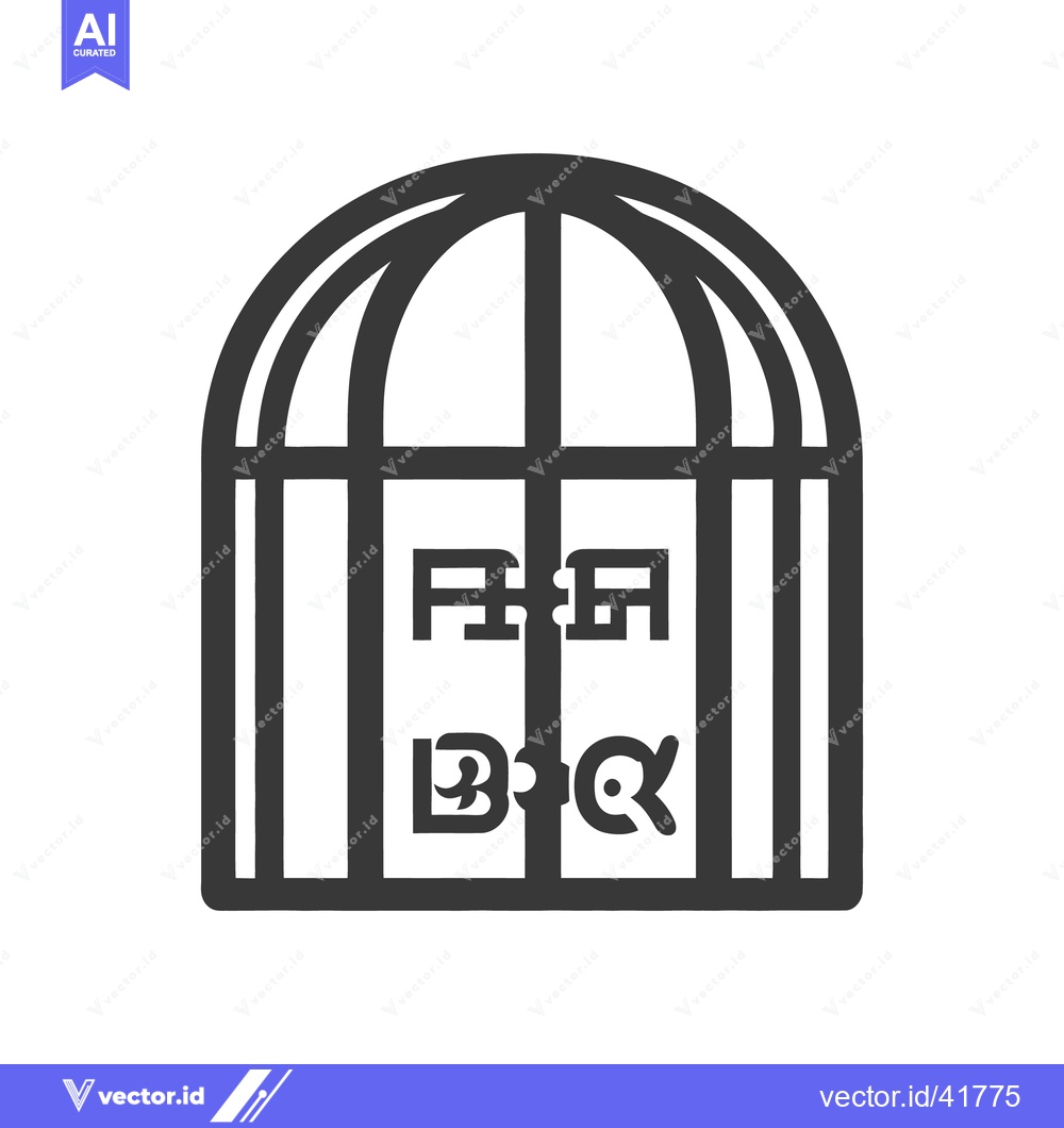 Premium Vector of A decorative and stylized illustration of a cage structure