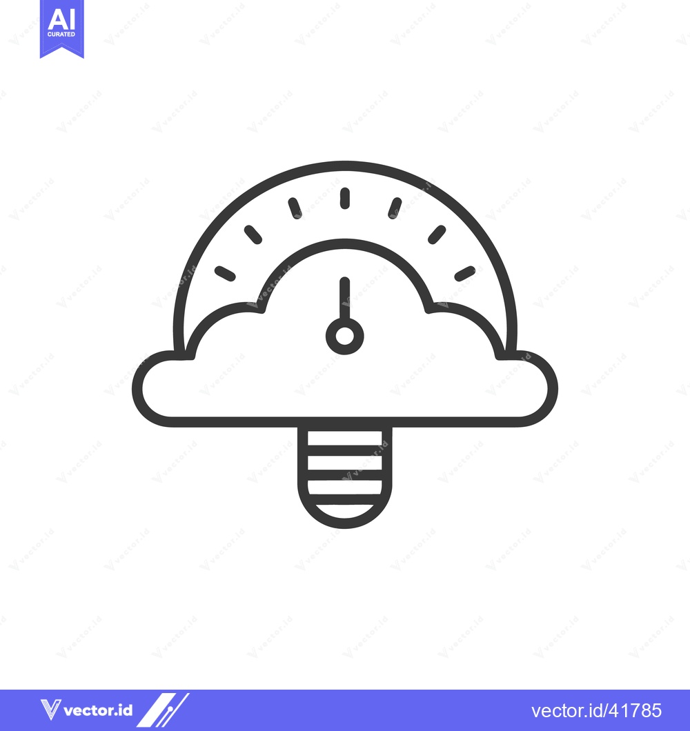 Premium Vector of A cloud with a gauge and a bulb depicting performance readings