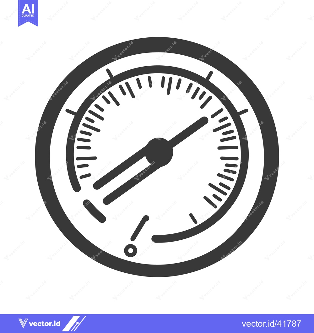 Premium Vector of A round black and white pressure gauge measuring a quantity