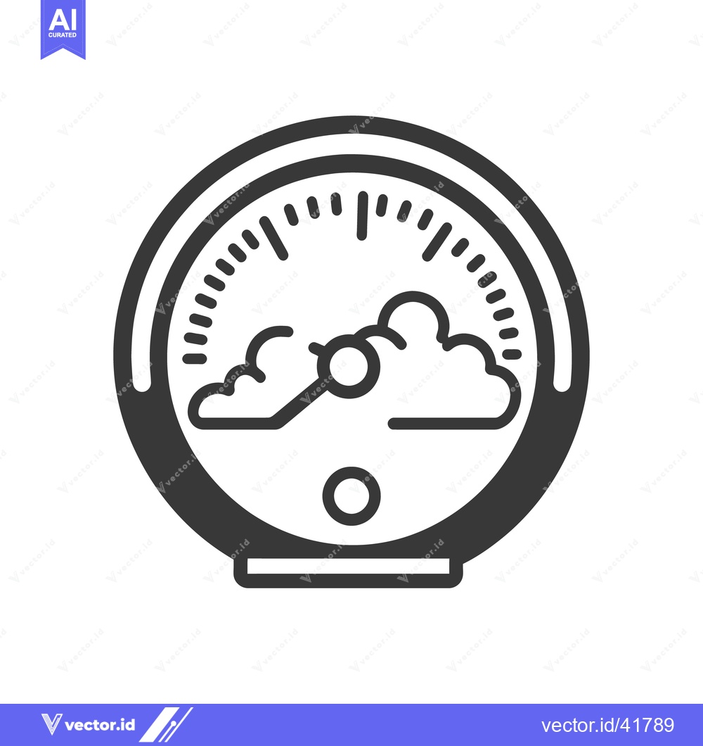 Premium Vector dari A circular gauge displaying a cloud formation and indicator arm