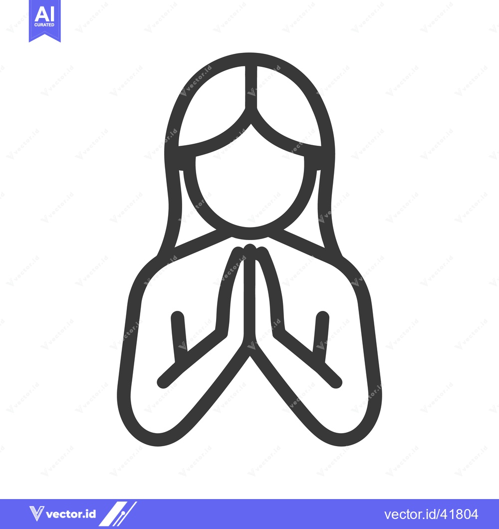 Premium Vector of A simple illustration of a person in a prayer gesture