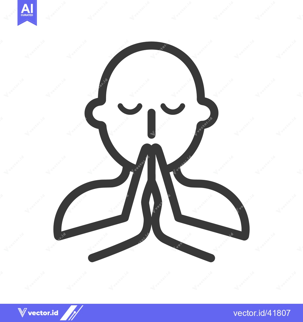 Premium Vector dari A person is shown with folded hands in a silent prayer position