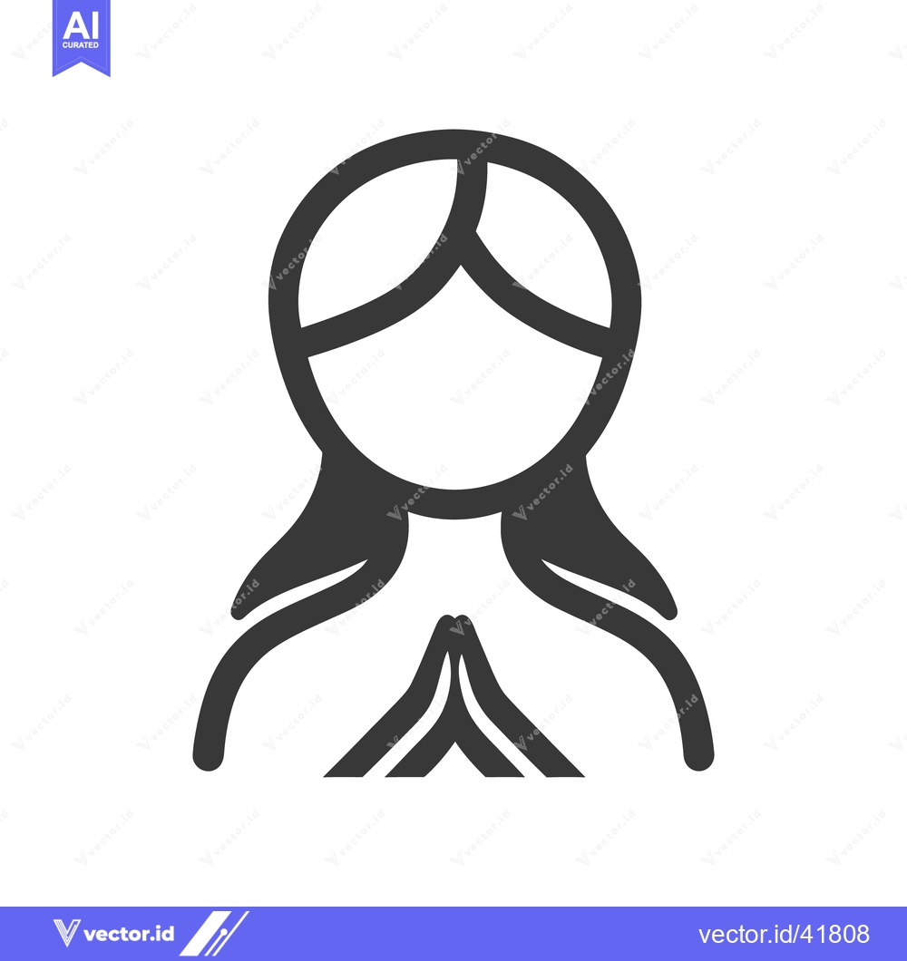Premium Vector of Simple illustration representing a person with hands clasped together