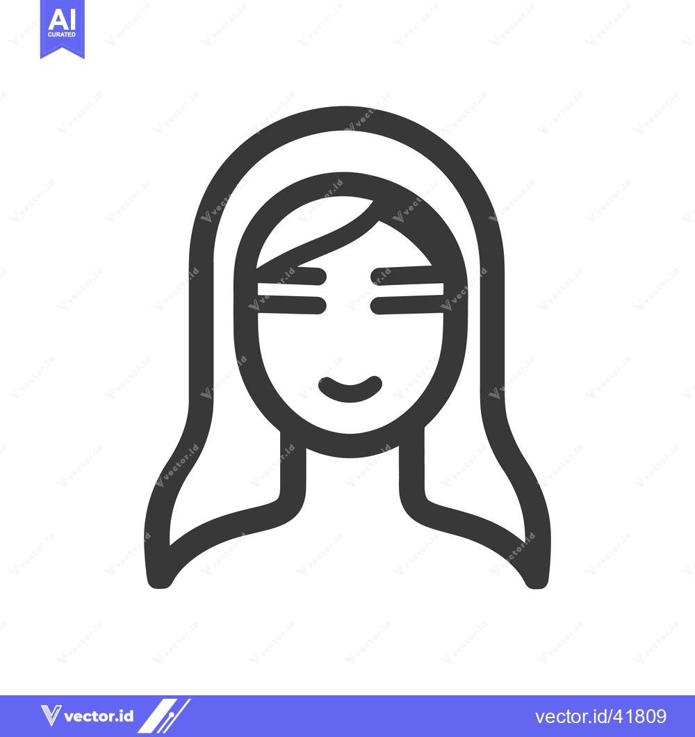 Premium Vector dari A simplified illustration of a woman with long flowing hair