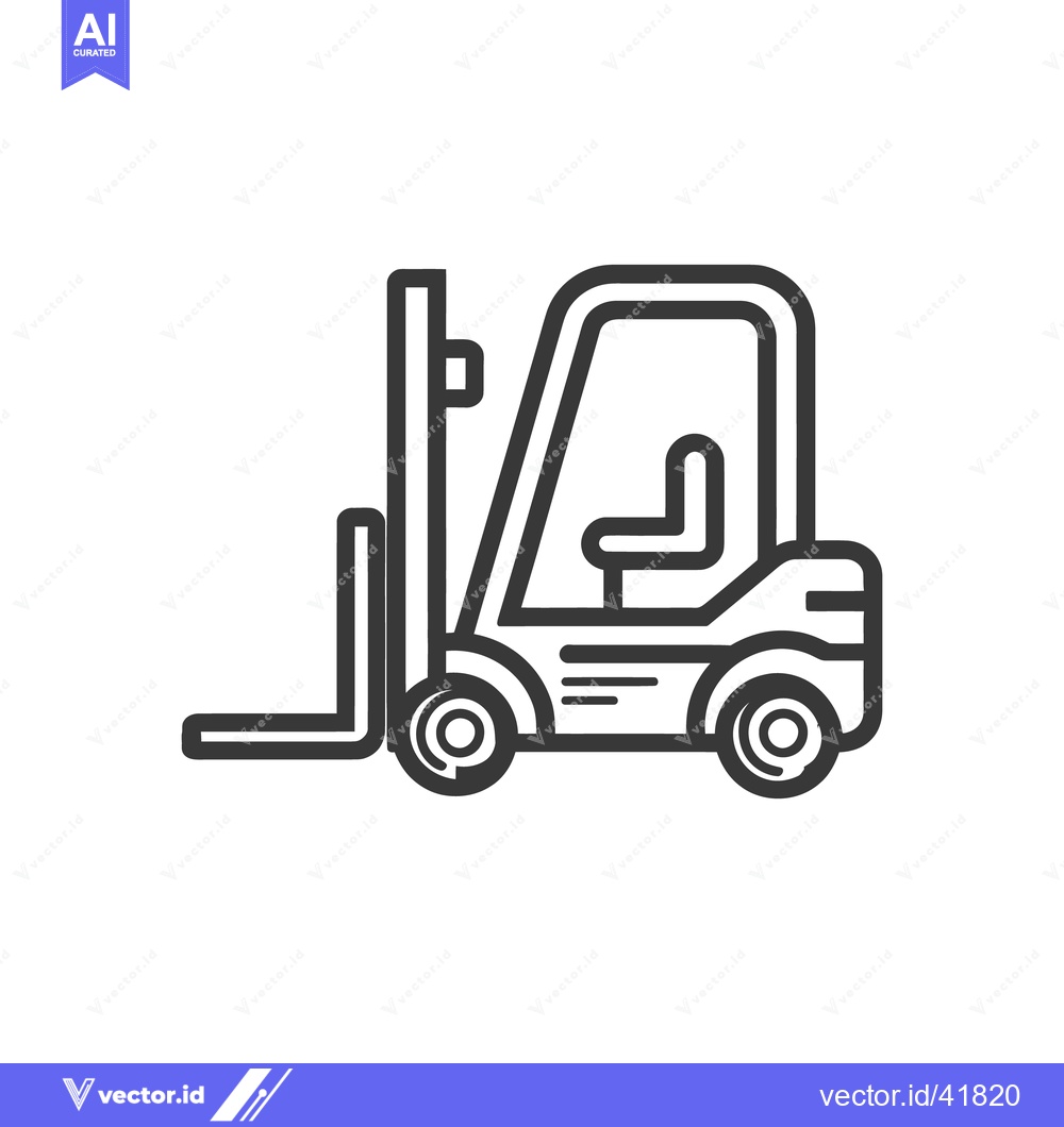 Premium Vector of Minimalist Forklift Icon: Bold Outline, Industrial Equipment, Vector I
