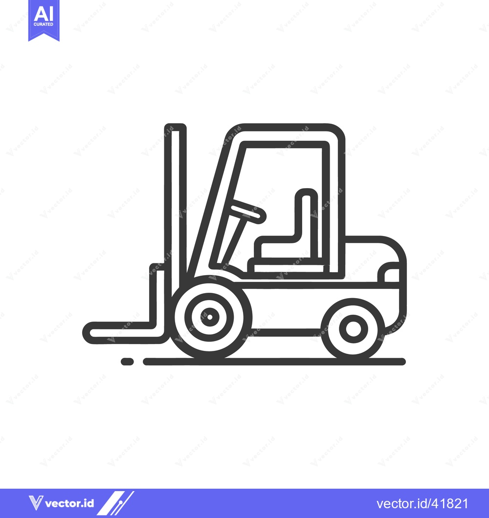 Premium Vector dari Minimalist Forklift Icon: Bold Outline, Industrial Equipment, Vector I