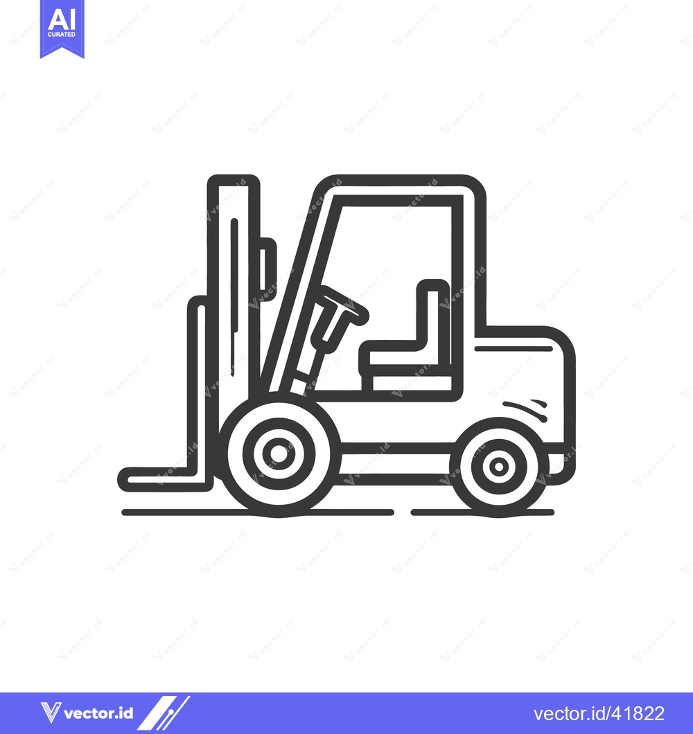 Premium Vector of Minimalist Forklift Icon: Industrial Equipment Outline on White Backgr