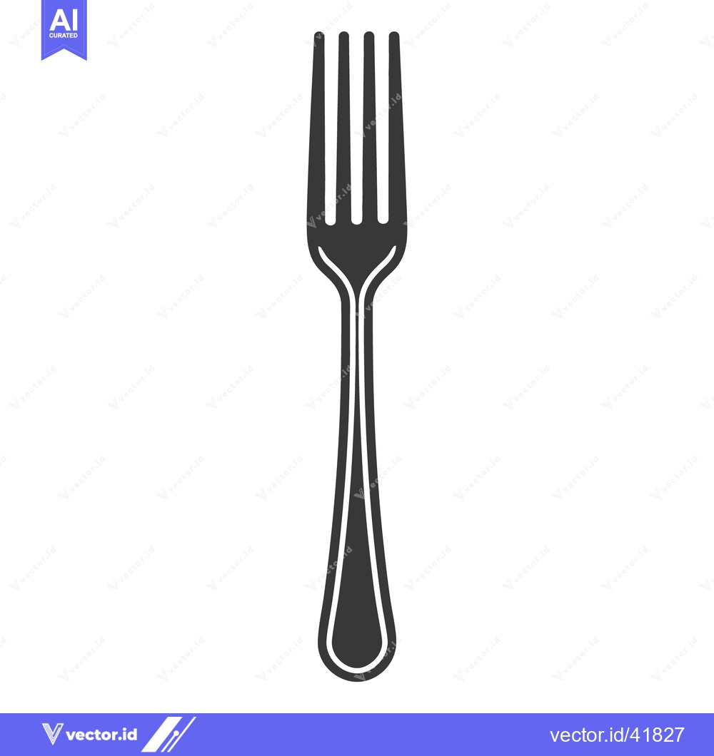 Premium Vector dari A black and white image of a metal dining fork