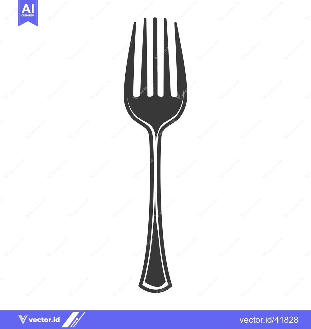Premium Vector dari A simple black and white drawing depicting a dining fork