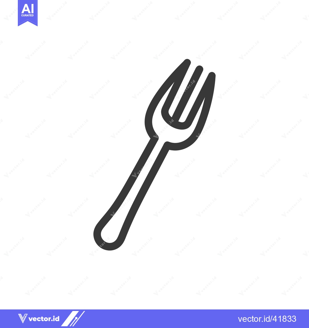 Premium Vector of Minimalist Fork Icon: Clean Line Art on White Background
