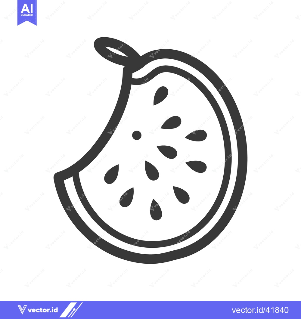 Premium Vector dari A single slice of fresh watermelon with black seeds and rind