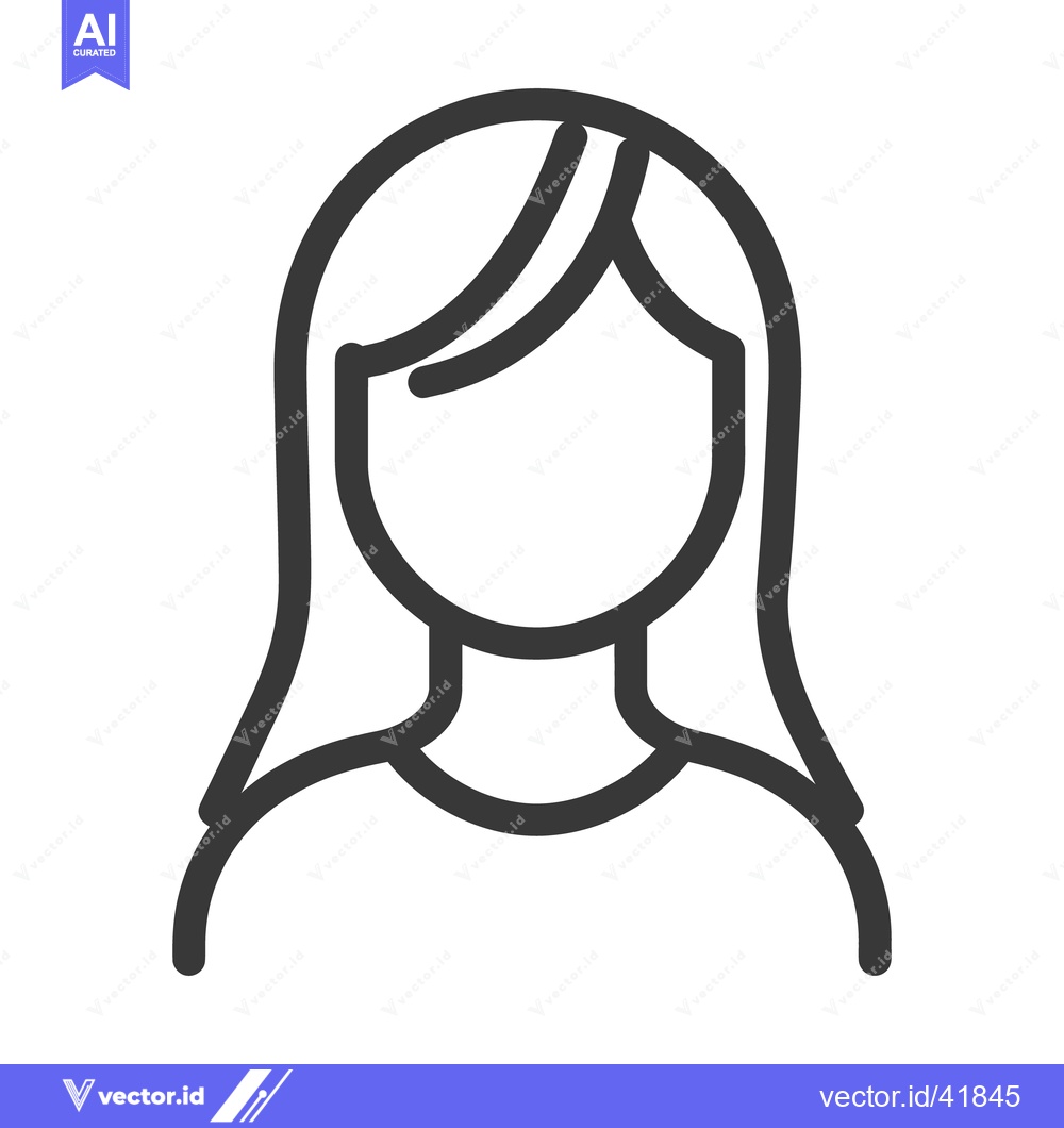 Premium Vector dari Simple graphic illustration of a woman with long flowing hair