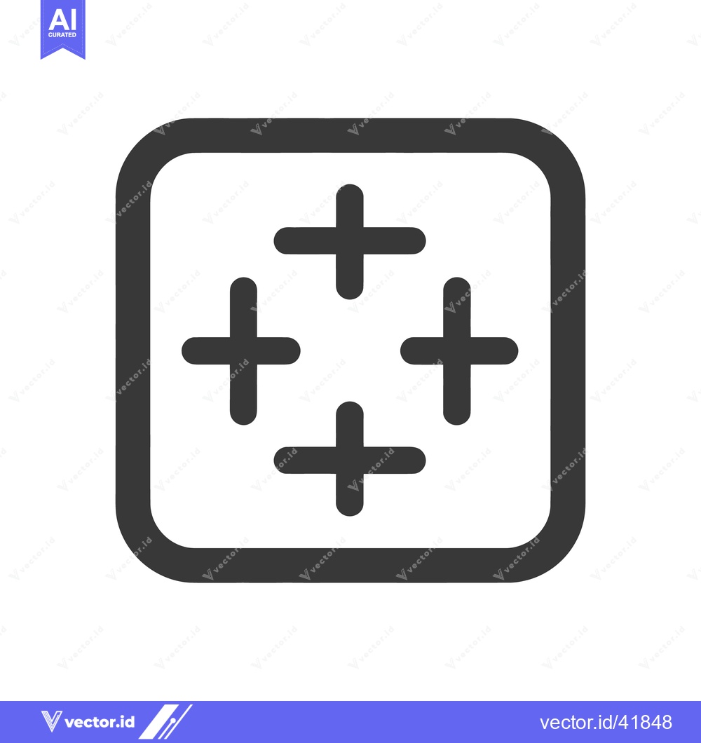 Premium Vector dari Target Icon: Four Crosshairs in Rounded Square Frame, Minimalist Desig