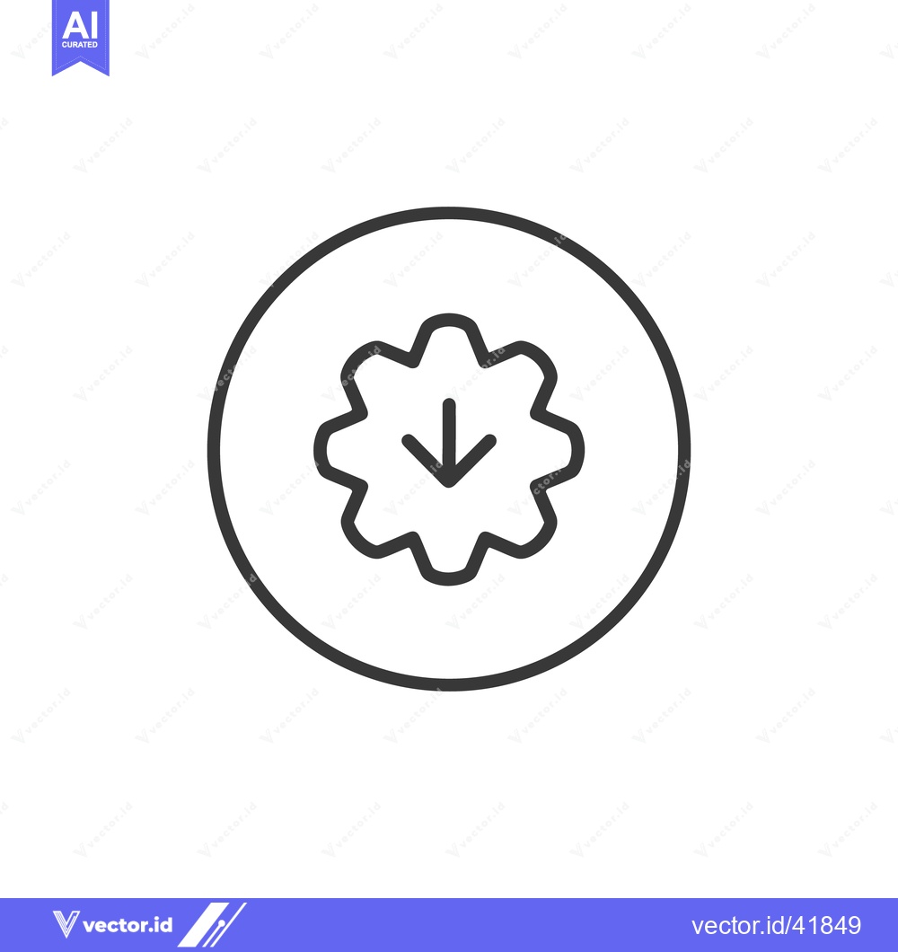 Premium Vector dari Download Settings: Gear Icon with Arrow in Circle, Minimalist Design
