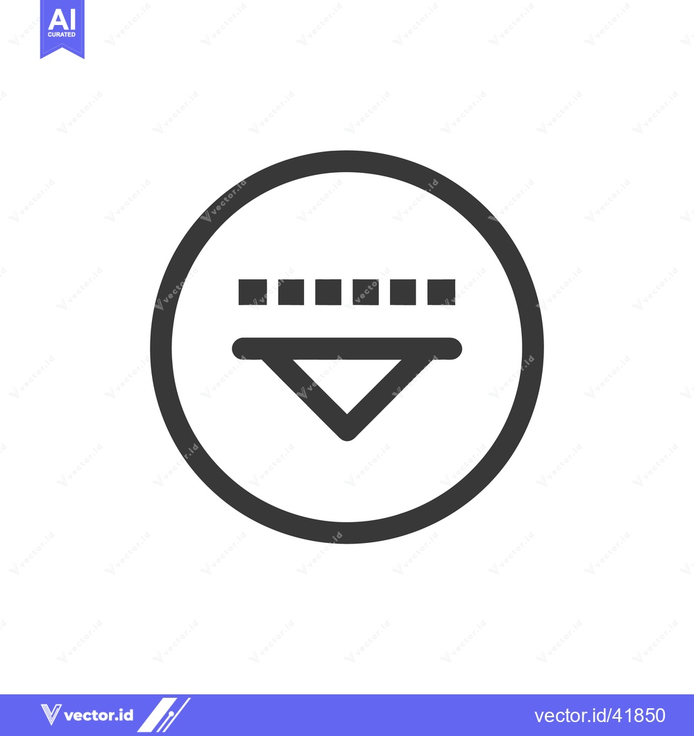 Premium Vector of Dropdown Menu Icon: Minimalist Design with Arrow and Dashed Line in Ci