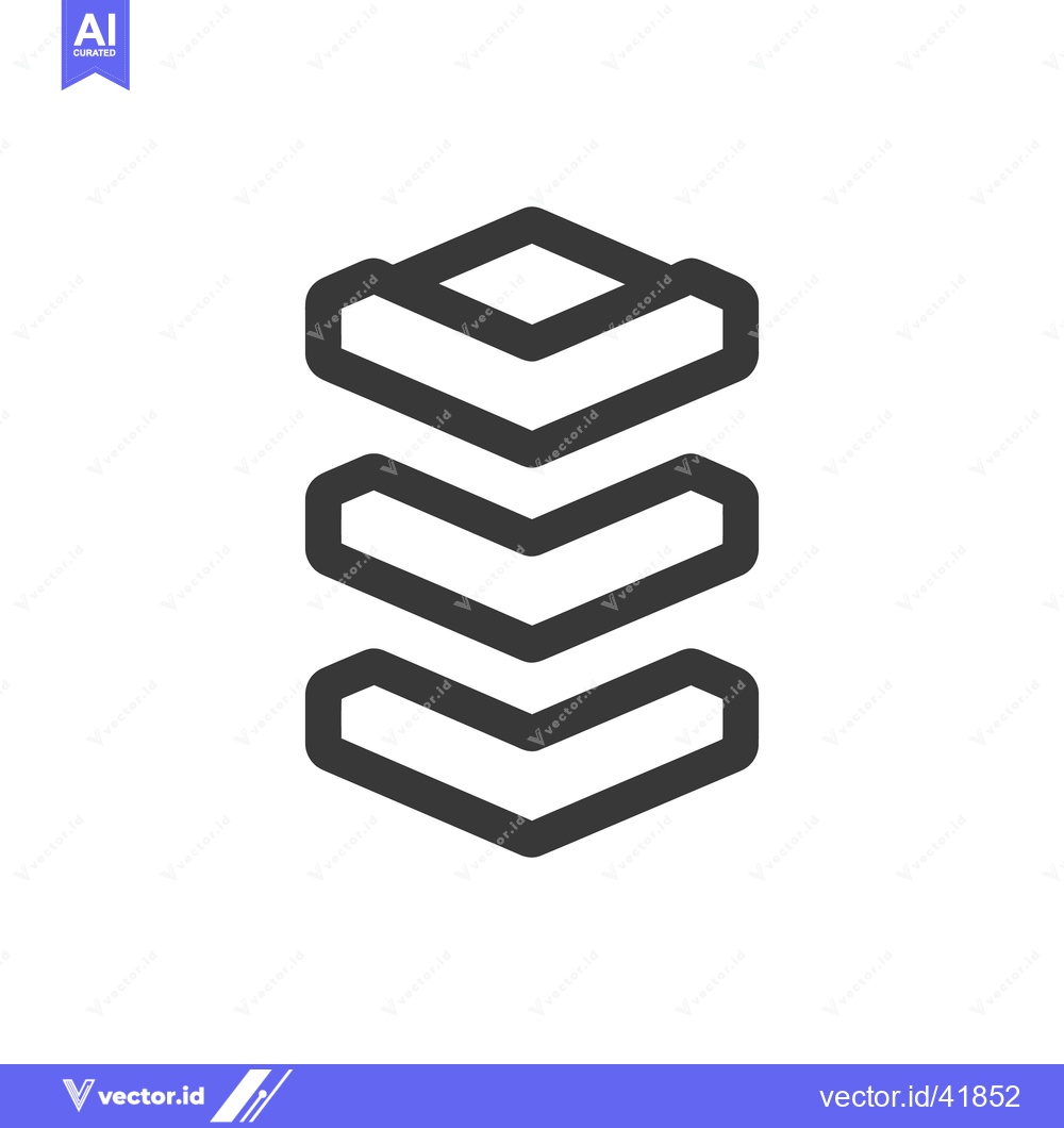 Premium Vector dari Stacked Layers Icon: Abstract Geometric Design with Depth and Hierarch