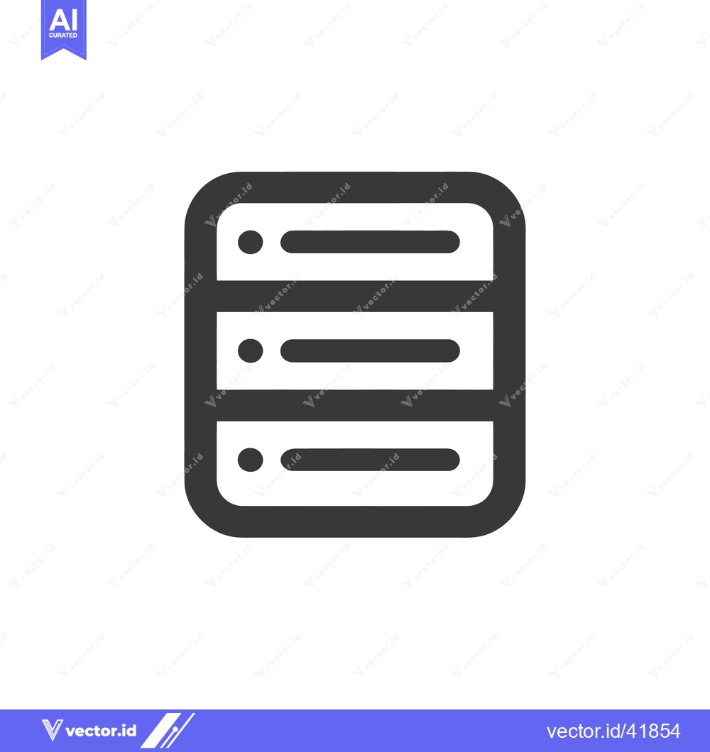 Premium Vector dari Minimalist Server Rack Icon with Rounded Edges and Gray Fill