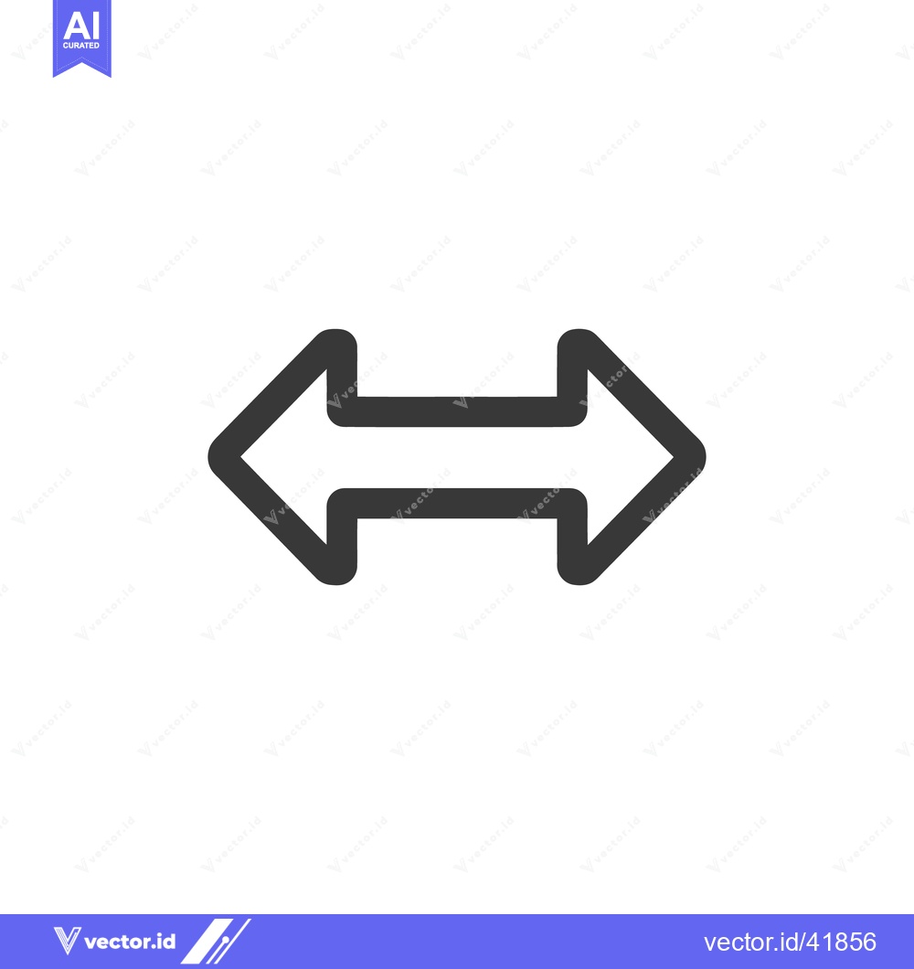 Premium Vector dari Bold Black Arrow Icon Pointing Left and Right on White Background