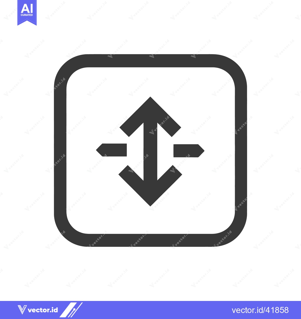 Premium Vector dari Expand or Compress Icon: Black Arrows in Rounded Square