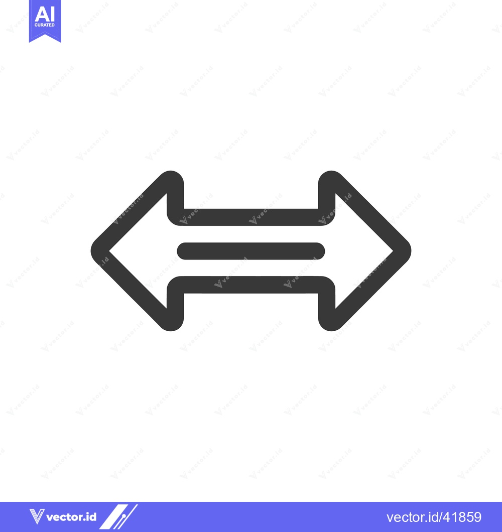 Premium Vector dari Symmetrical Double-Headed Arrow Icon, Directional Symbol, Gray on Whit
