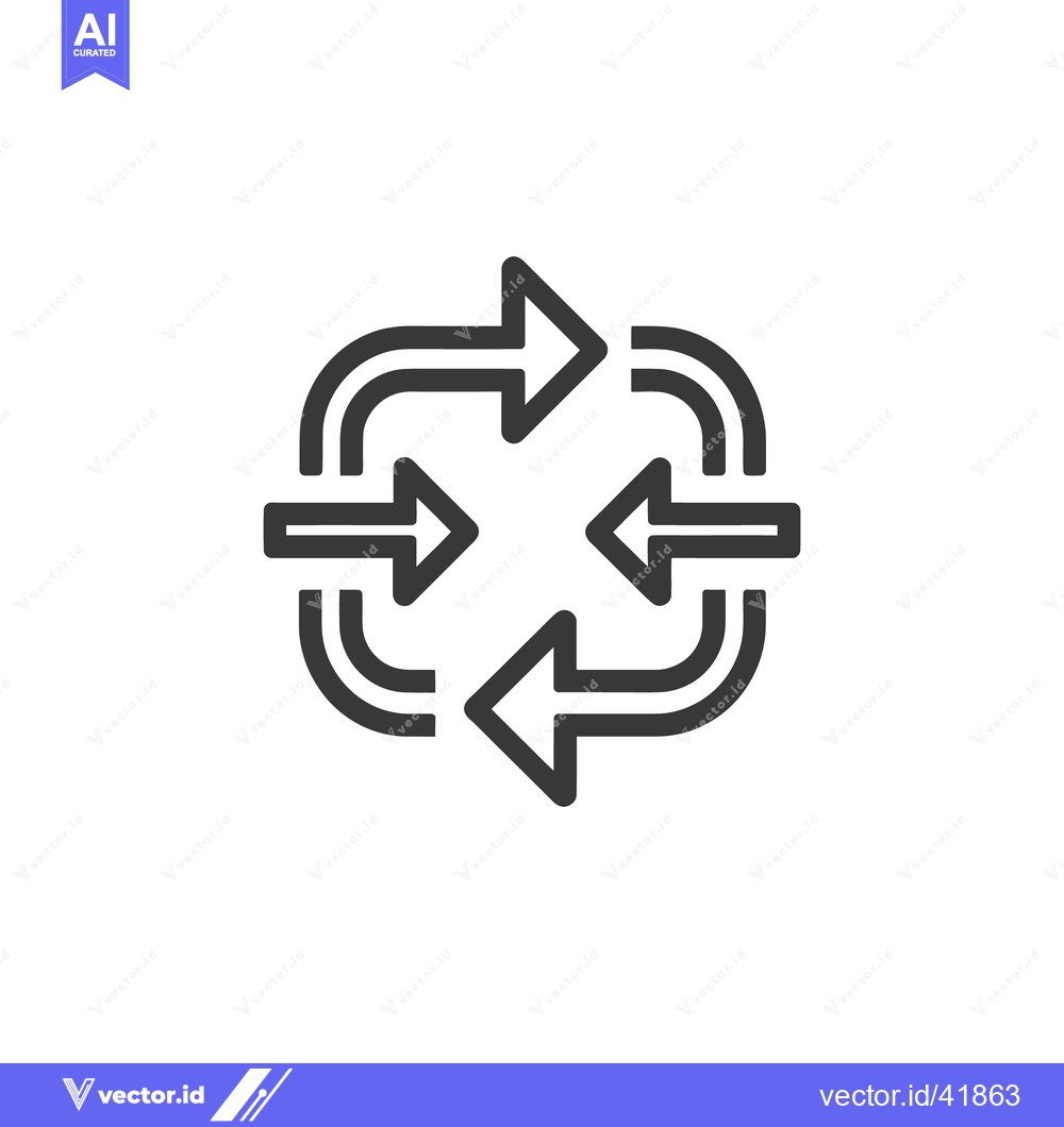 Premium Vector dari Circular Arrow Flow: A Minimalist Icon of Process and Iteration